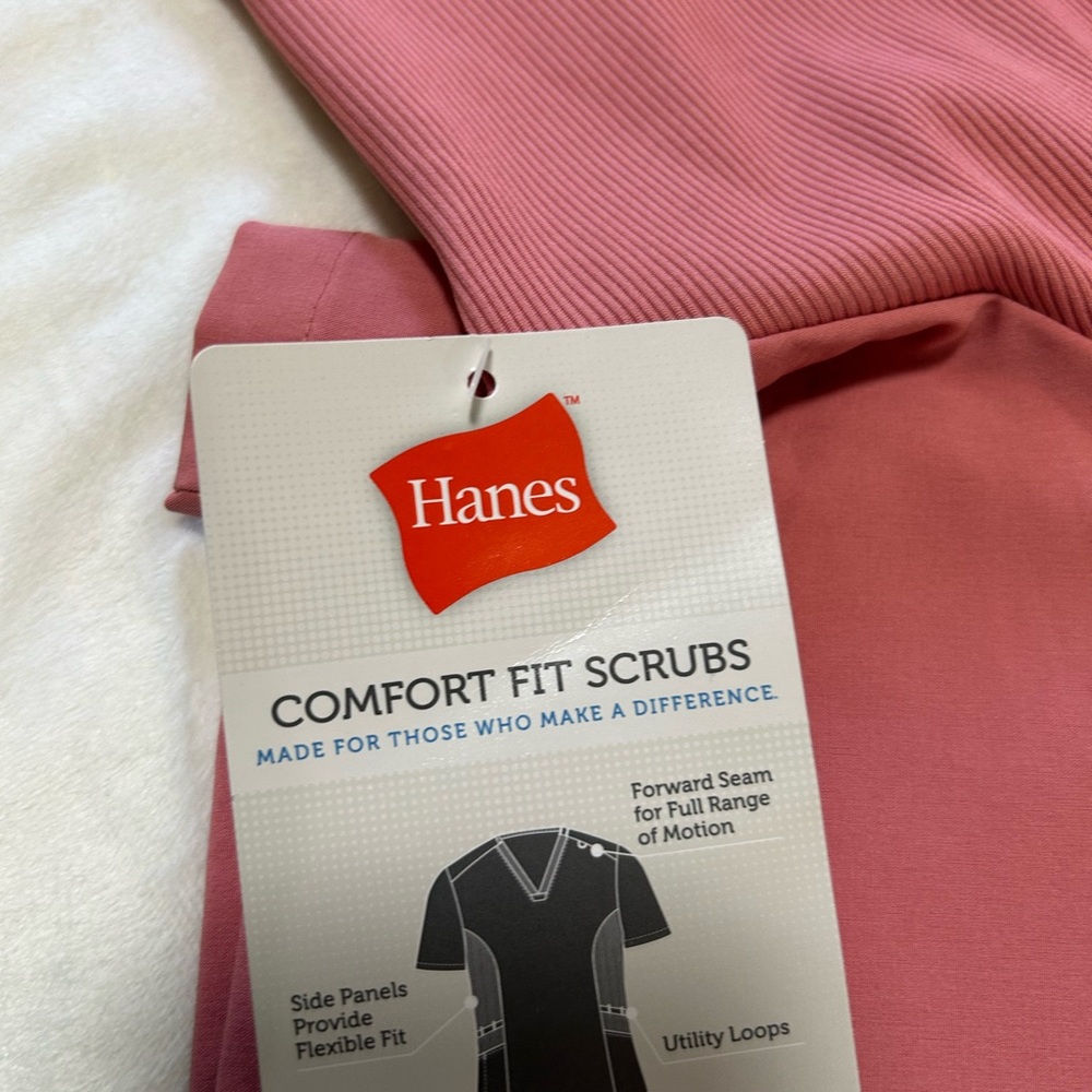 Hanes Pink Comfort Fit Scrubs